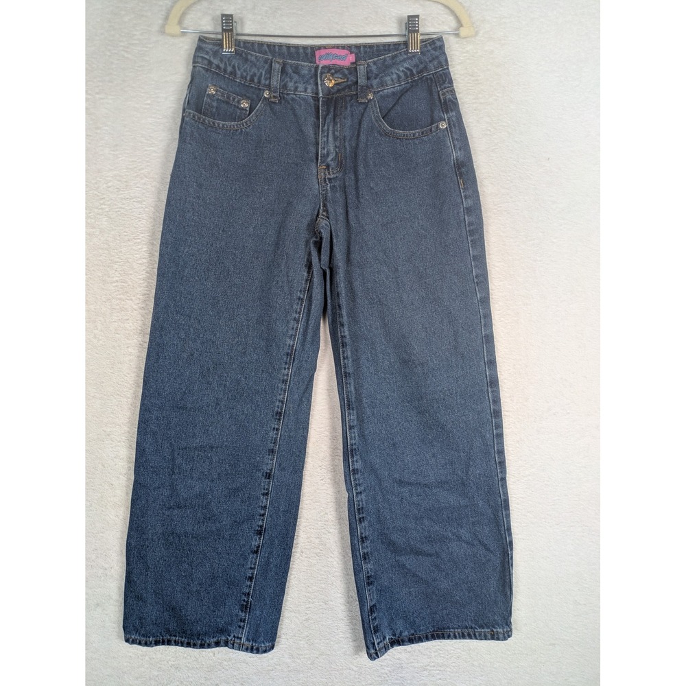 Edikted Jeans Women's XS Blue Wide Leg High Rise Baggy Denim Skater Streetwear